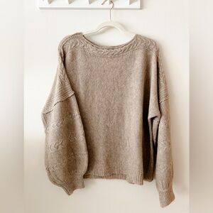 Max Studio Beige Textured Knit Sweater Size L NWT
